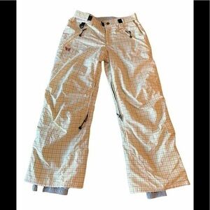 E408 Turbine Boardwear Snow Ski Snowboard Winter Pants Plaid Beige Yellow Pink M